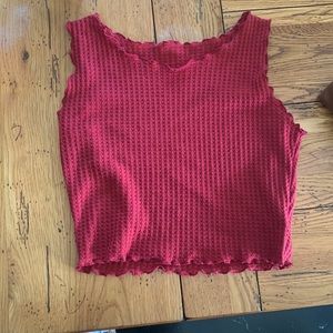 Red cropped tank top